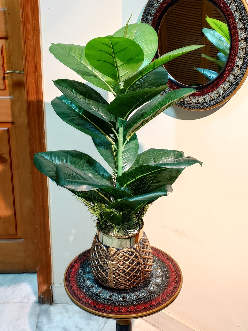 Elegant Decorative Rubber Plant by Home Cuddles